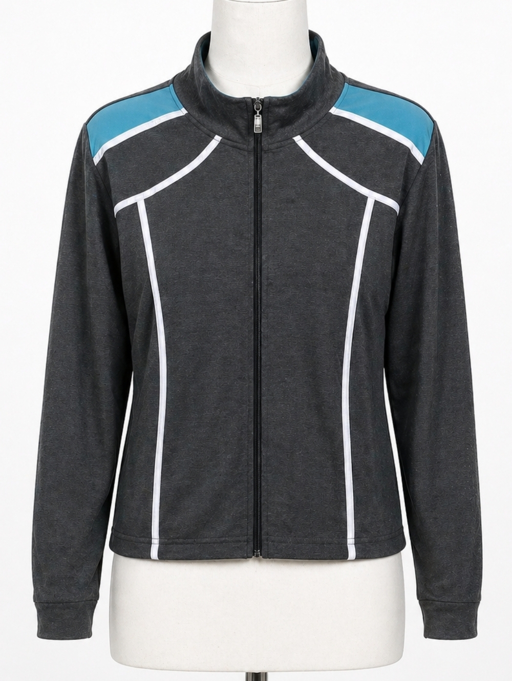 Charcoal Jacket with Teal Accents